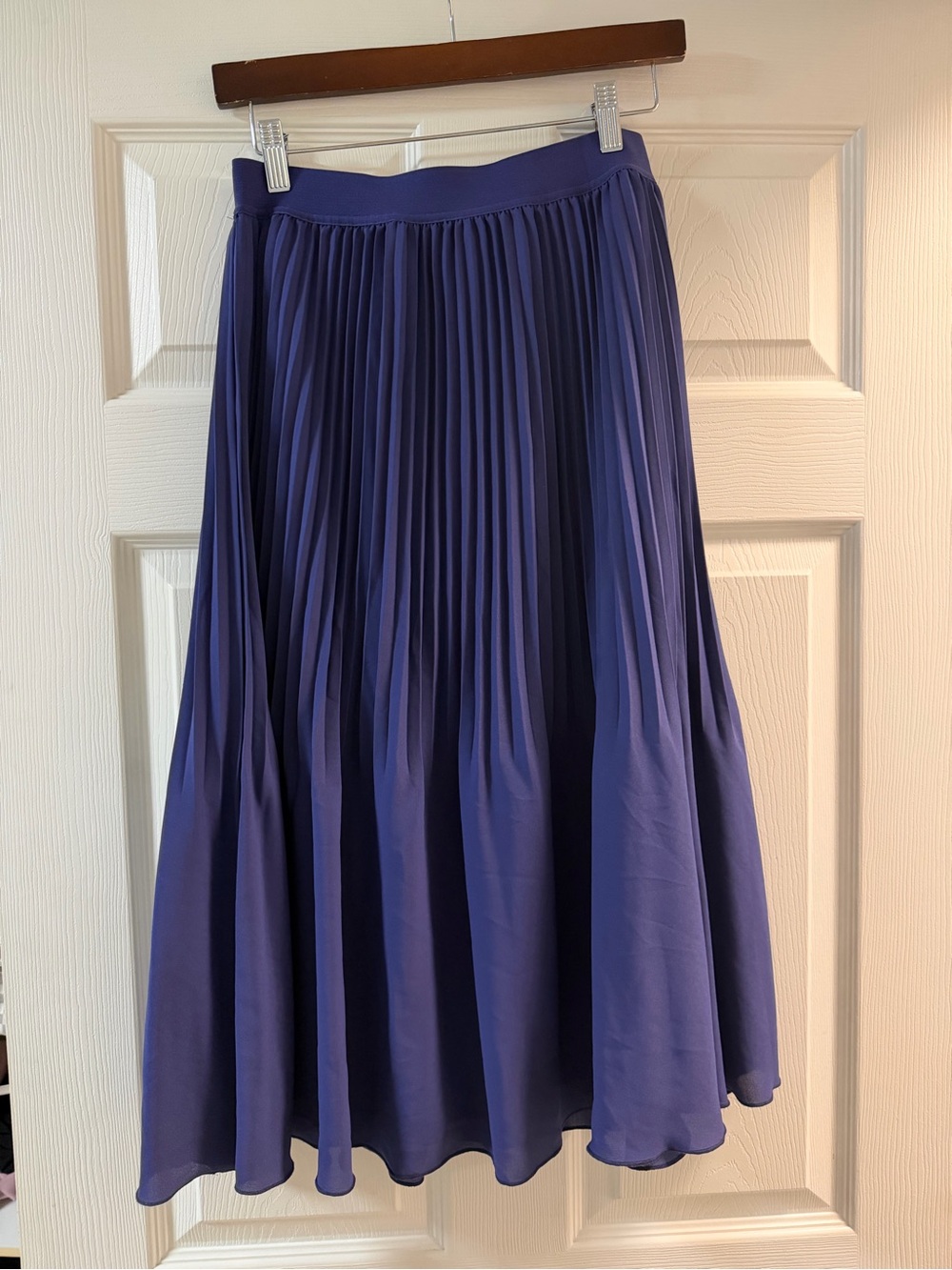 J. Crew Pleated Midi Skirt in Royal